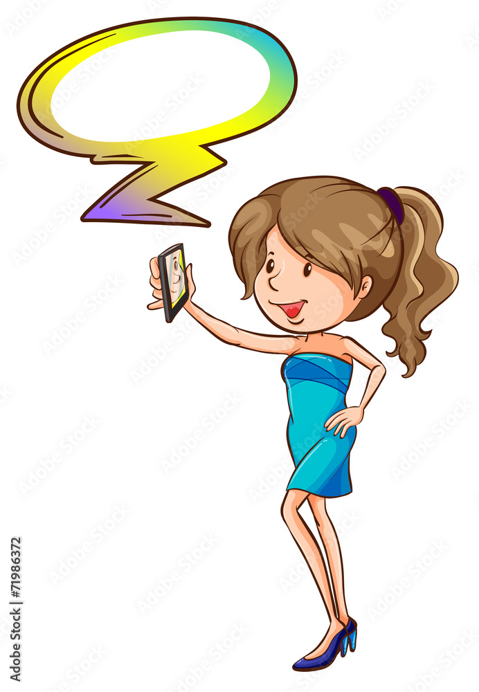 A girl with an empty callout