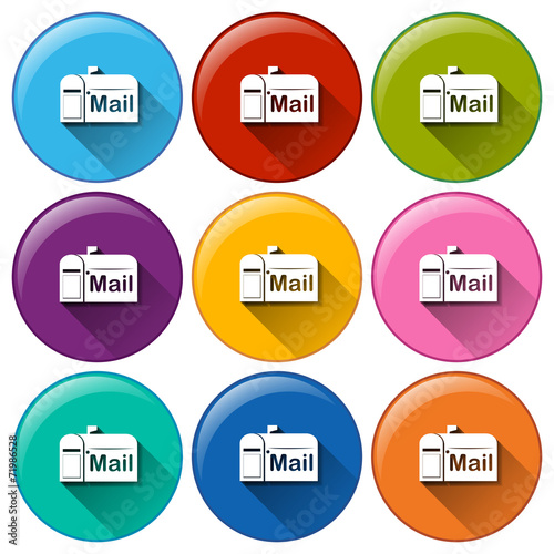 Rounded icons with mailbox