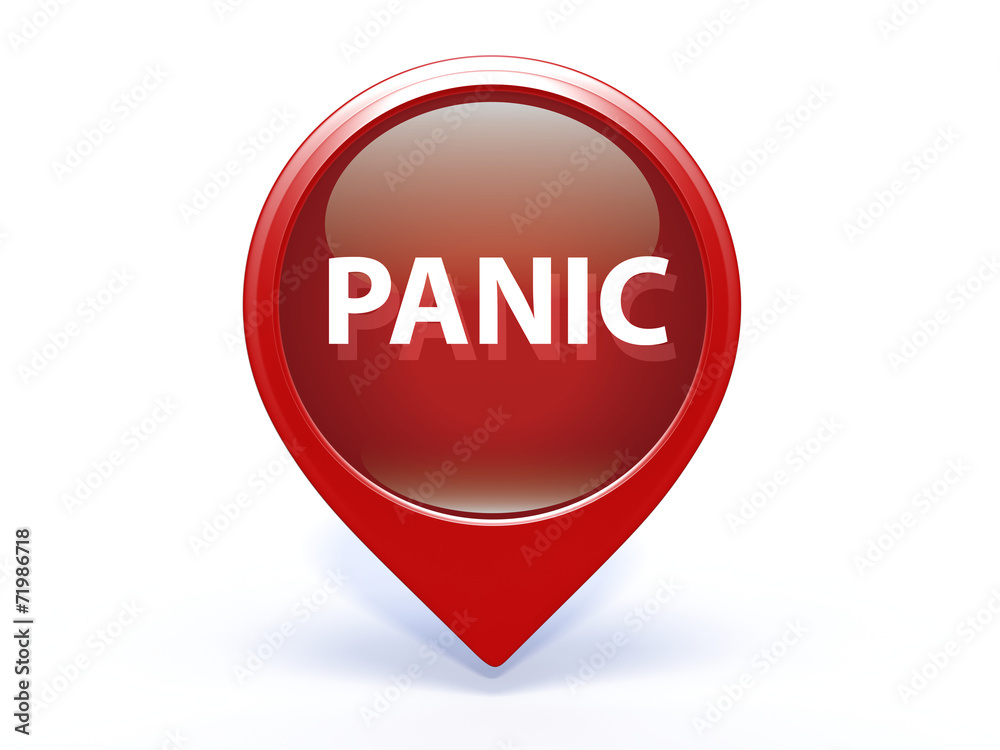 panic pointer icon on white background panic pointer icon on white background