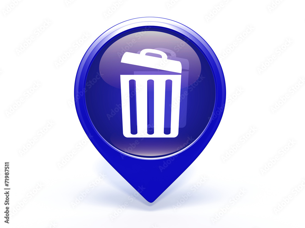 trash can pointer icon on white background trash can pointer icon on white background