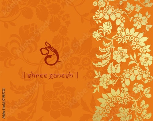Ganesha, wedding card, royal Rajasthan, India