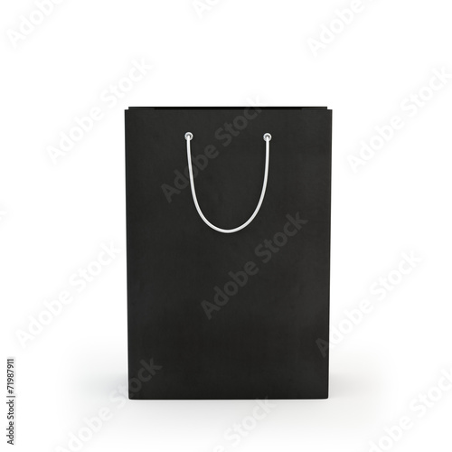 Black paper bag , isolated