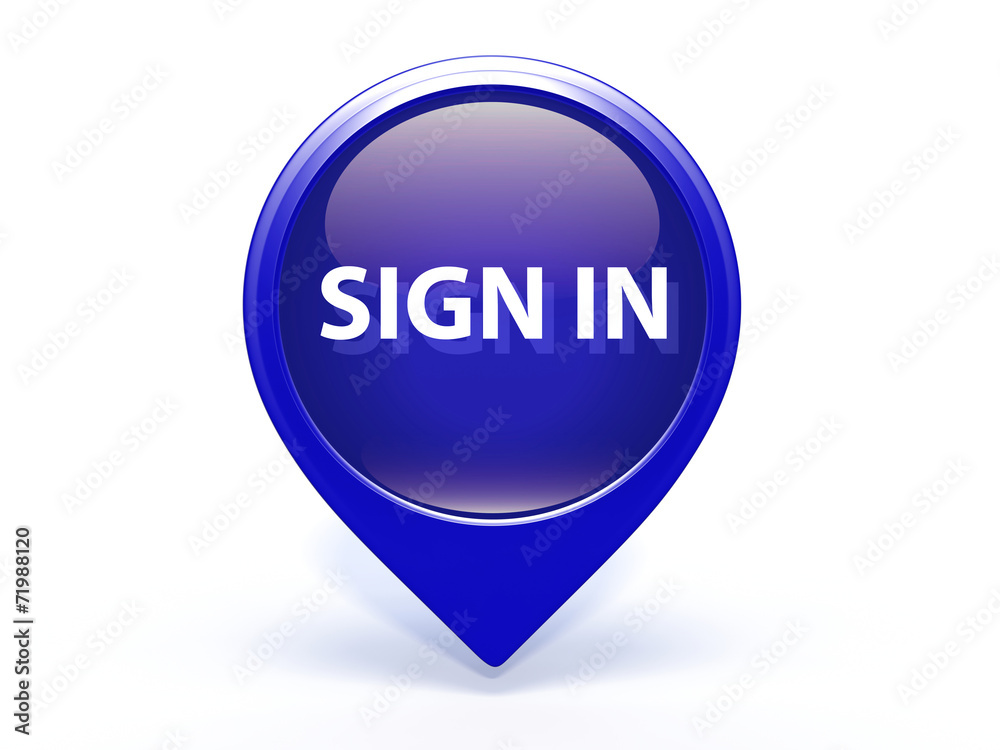 sign in pointer icon on white background sign in pointer icon on white background