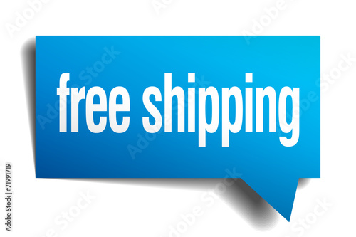 free shipping blue 3d realistic paper speech bubble