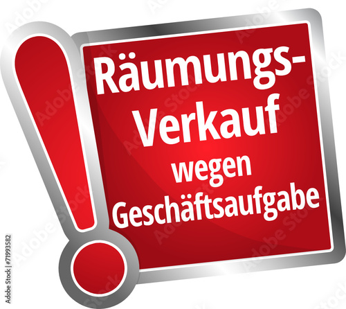 Räumungsverkauf wegen Geschäftsaufgabe