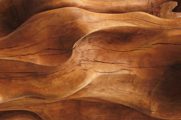Gordijnen Hout Close-up van warme houtstructuur  © nonpareil