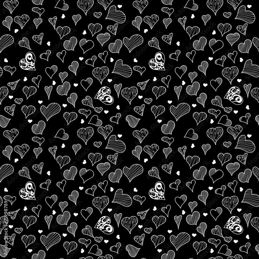 Seamless pattern background with hearts. Seamless pattern background with hearts.