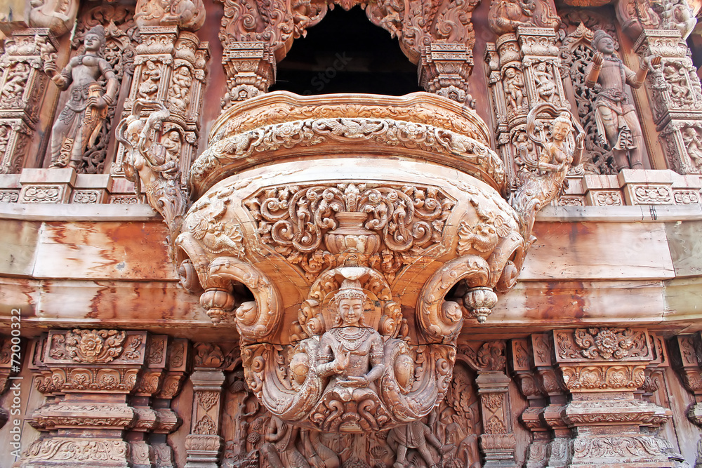 Details of Sanctuary of Truth temple,  Pattaya, Thailand