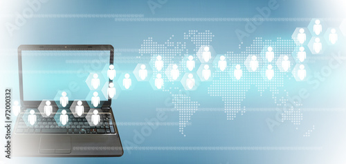 social network on a touch screen interface