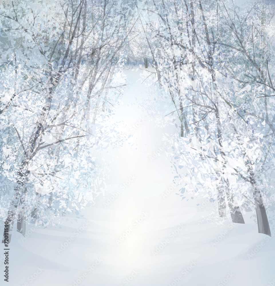 Vector winter snow landscape. Vector winter snow landscape.