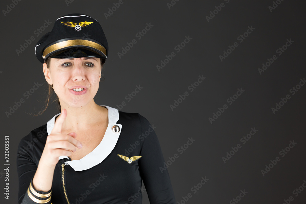model isolated on plain background nagging scolding with finger model isolated on plain background nagging scolding with finger