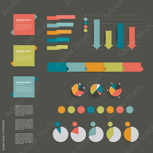 Collection of modern flat infographic elements. Vector.