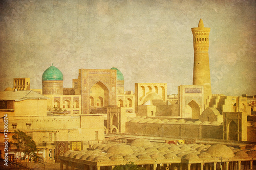 Vintage image of Bukhara, Uzbekistan.