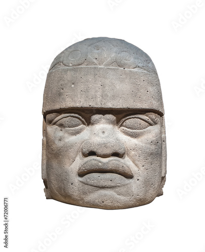 Olmec colossal head isolated photo