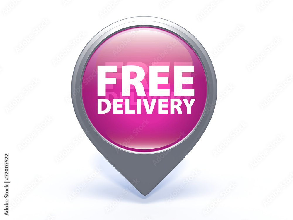 Free delivery pointer icon on white background Free delivery pointer icon on white background