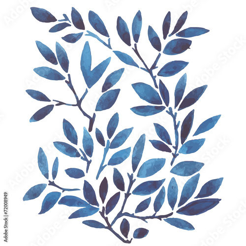 watercolor seamless pattern leaves