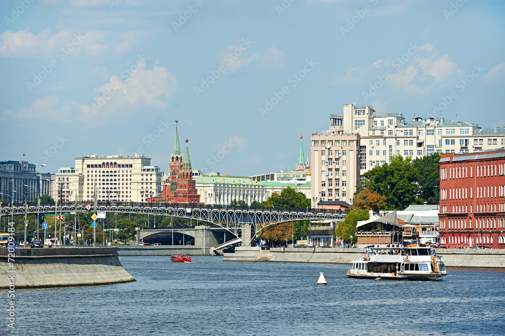 View of the Moscow Kremlin from the Moskva River embankment