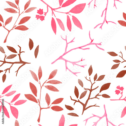 watercolor seamless pattern with seasons branches