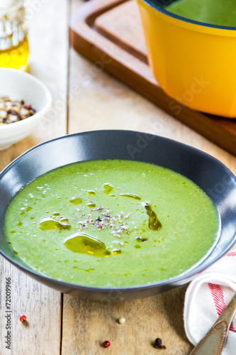 Spinach with celery and fennel soup