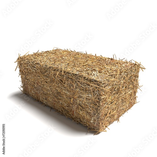 Photo 3d illustration of a hay bale rectangle