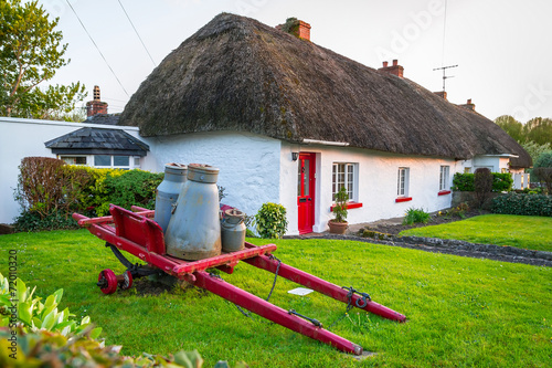 Irish traditional cottage houses in Adare village photo