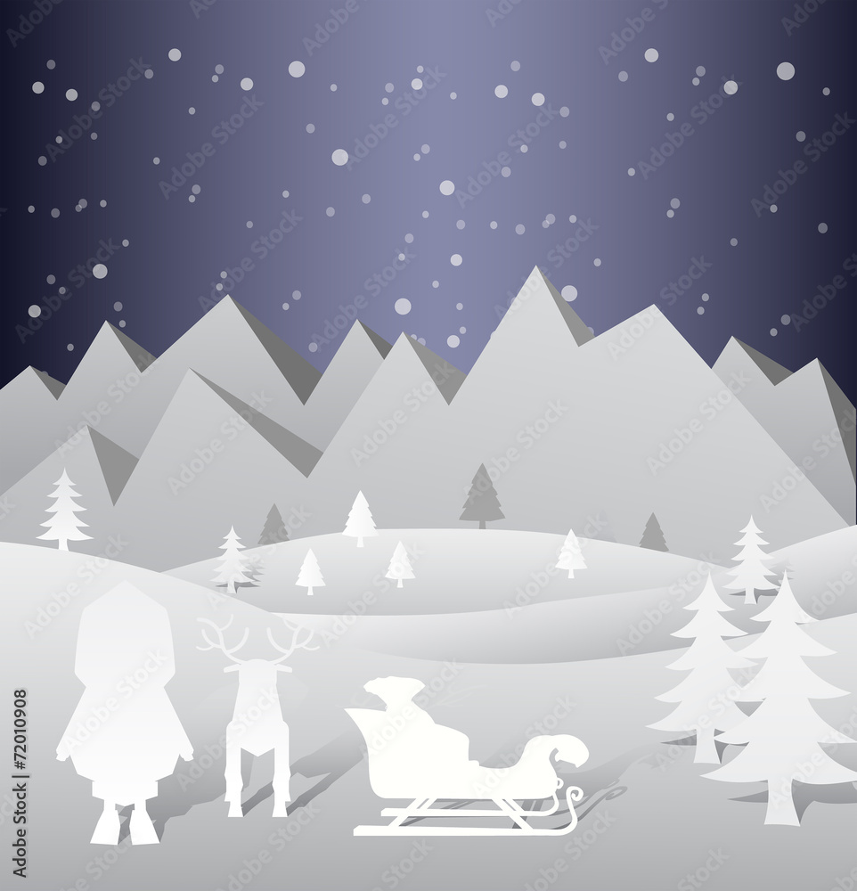 Christmas vector with cute characters