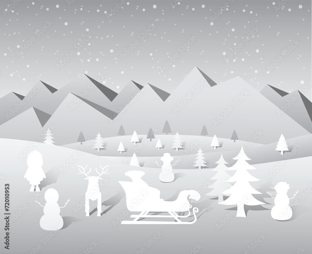 Christmas vector with cute characters