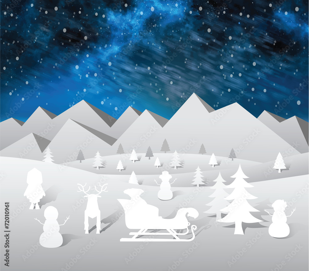 Fototapeta premium Christmas vector with cute characters