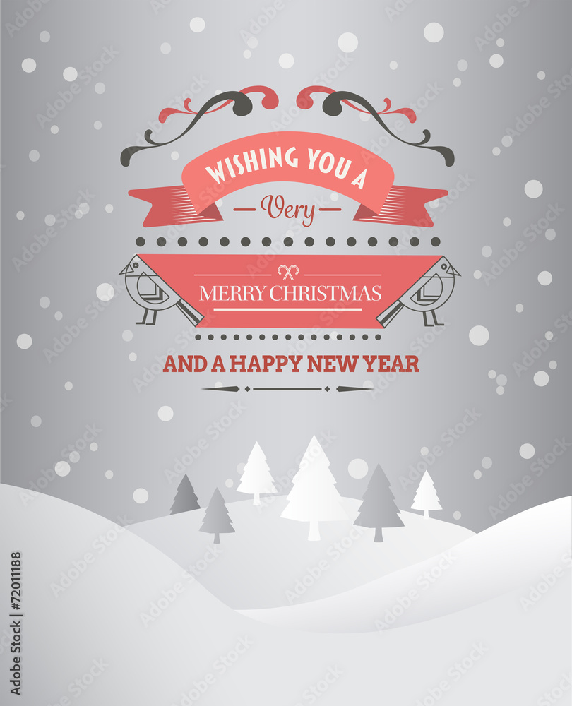 Merry christmas and happy new year vector