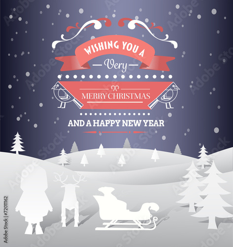 Merry christmas and happy new year vector