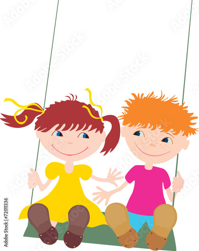 kids on a swing