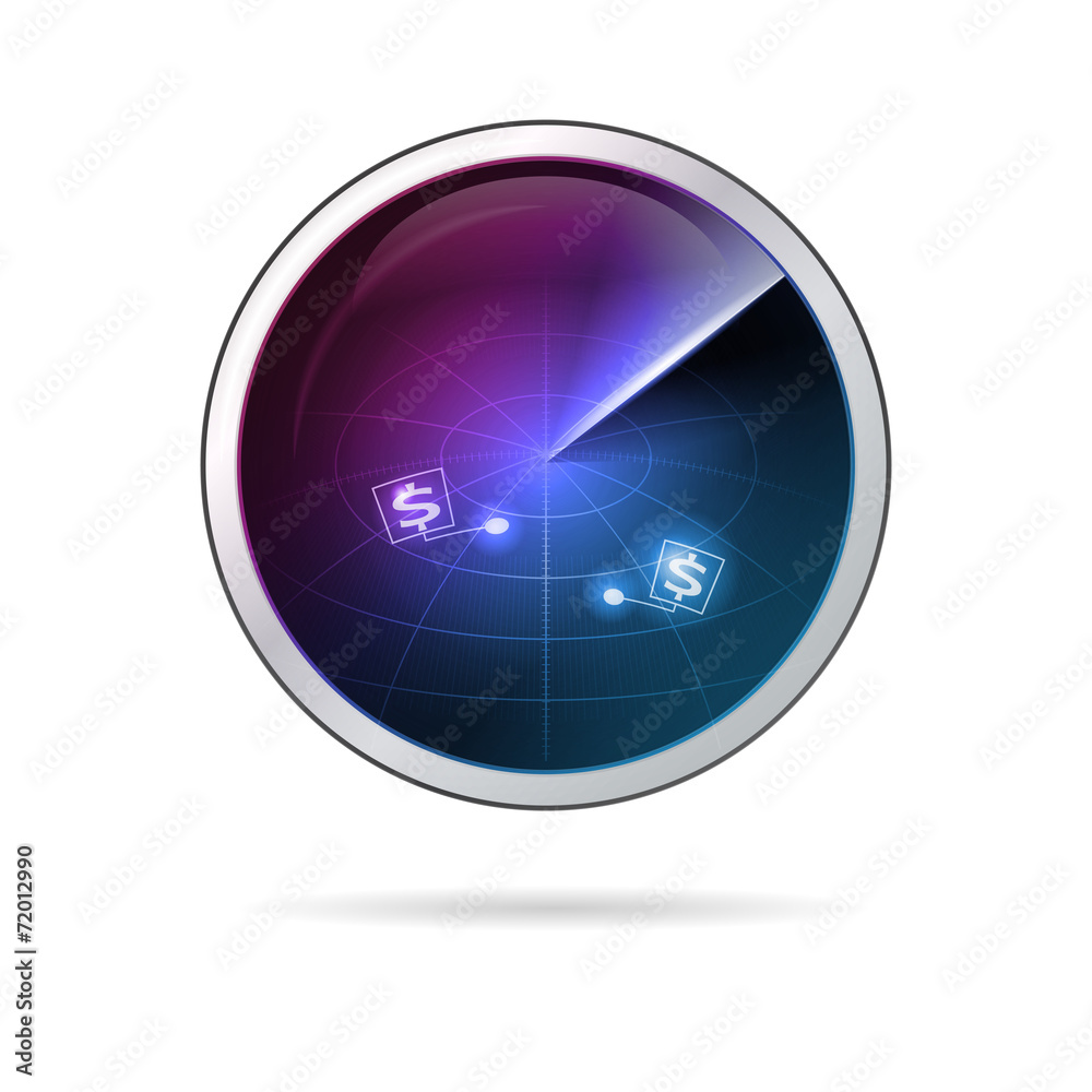 Conceptual vector illustration of business radar Conceptual vector illustration of business radar
