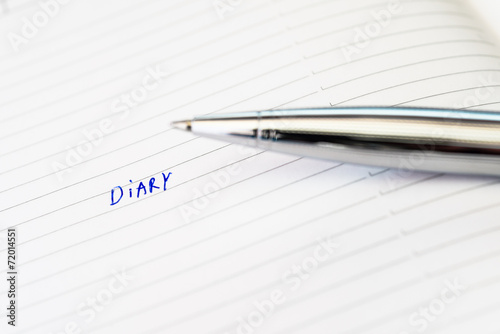 Diary sign by pen