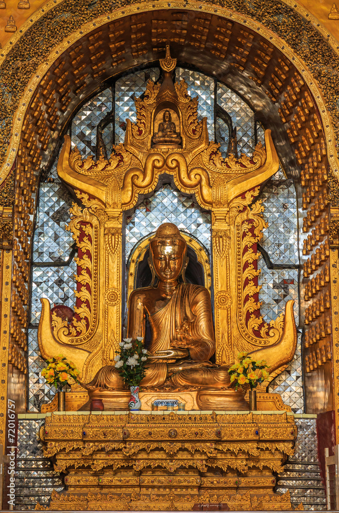 Buddha statue inside the church, Inle lake, Shan state, Myanmar Buddha statue inside the church, Inle lake, Shan state, Myanmar