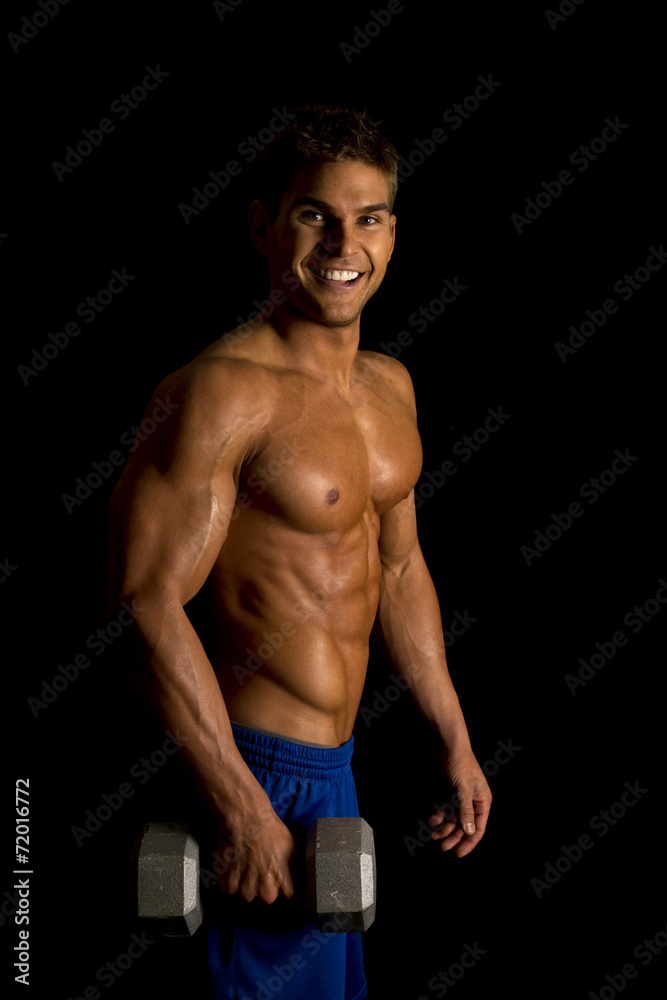 man fitness no shirt on black weight smile side lift man fitness no shirt on black weight smile side lift