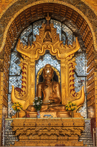 Buddha statue inside the church, Inle lake, Shan state, Myanmar
