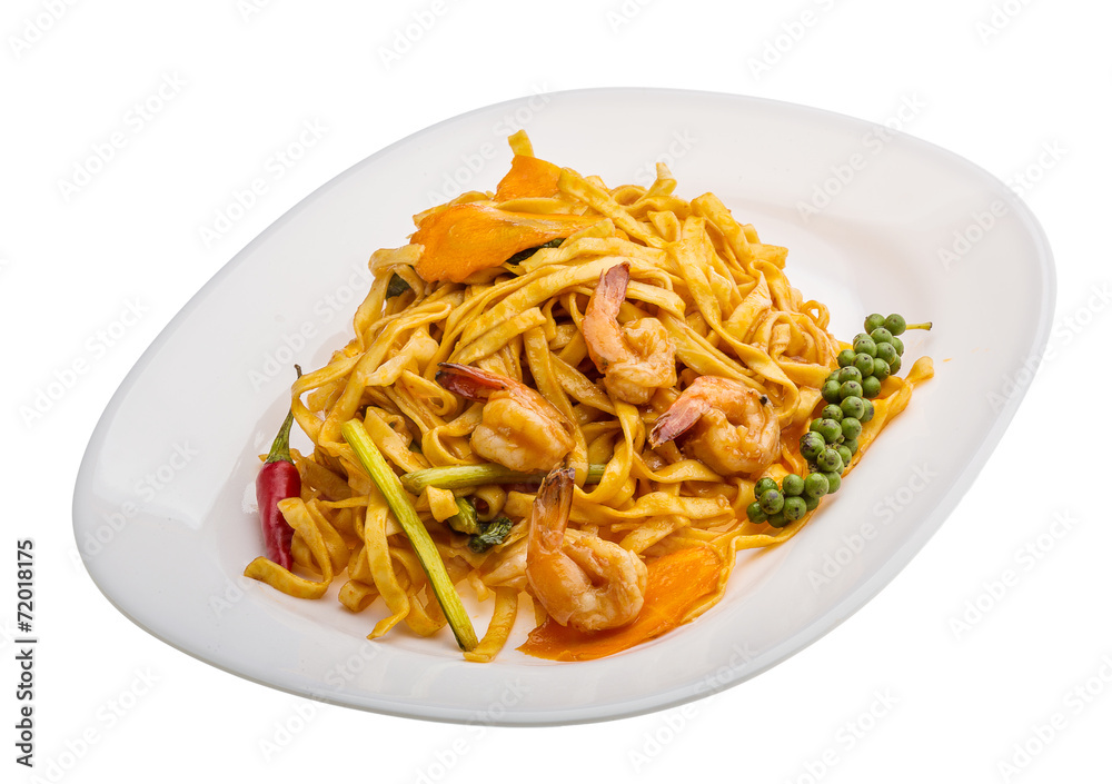 Fried noodles with shrimps Fried noodles with shrimps