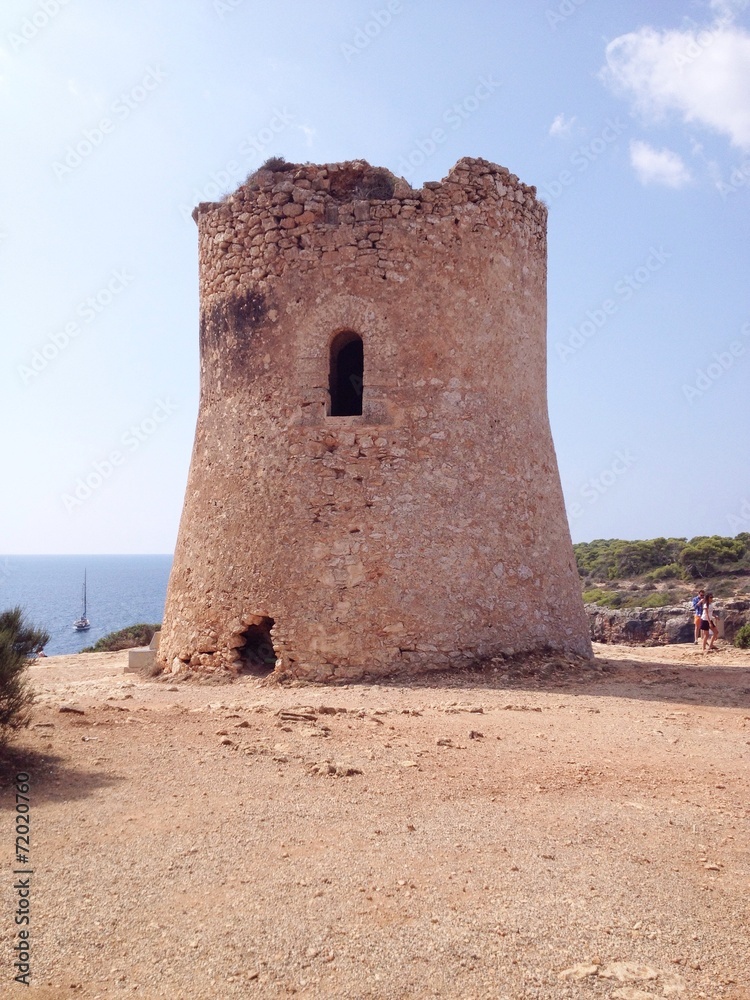 watchtower on the coast of cala pi