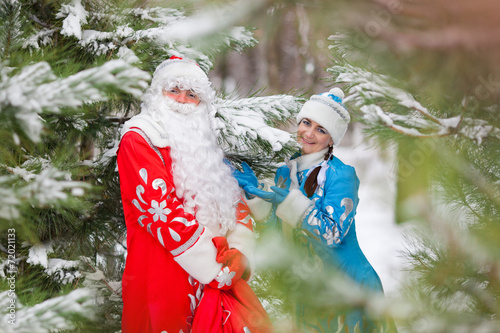 Russian Christmas characters: Father Frost and Snow Maiden