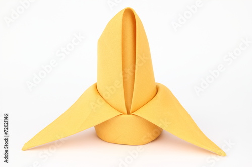 Folded napkin on the white background