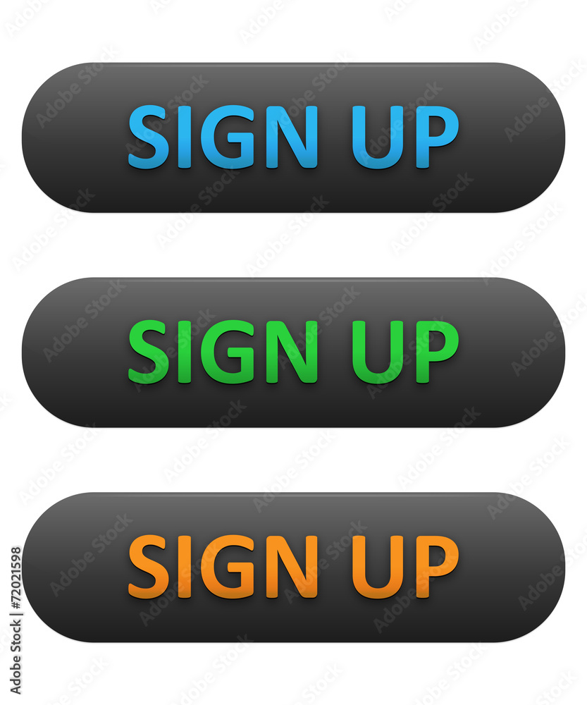 SIGN UP Web Buttons Set (blue orange green subscribe) SIGN UP Web Buttons Set (blue orange green subscribe)