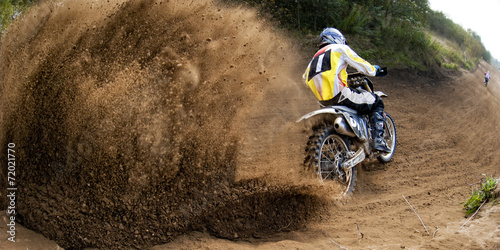 Rider driving in the motocross race