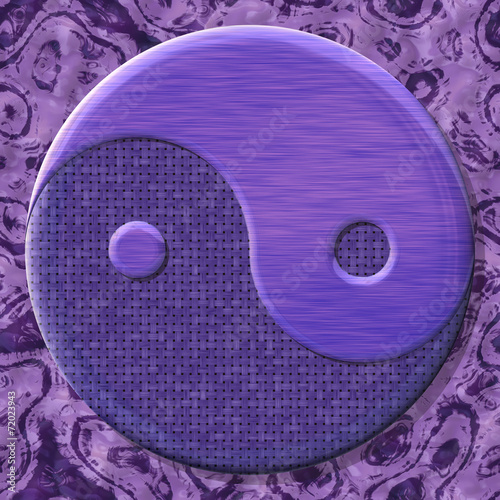 Yin-yang symbol with generated texture background photo