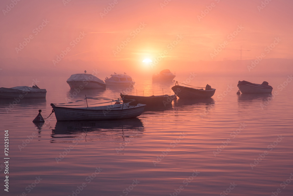 Sunset over the lake