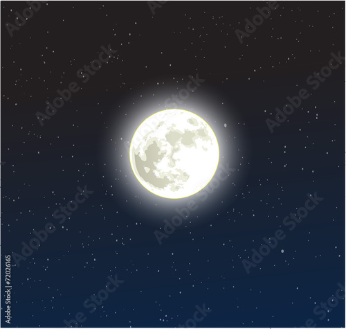 Moon on a starry dark blue night sky vector © Wiktoria Matynia