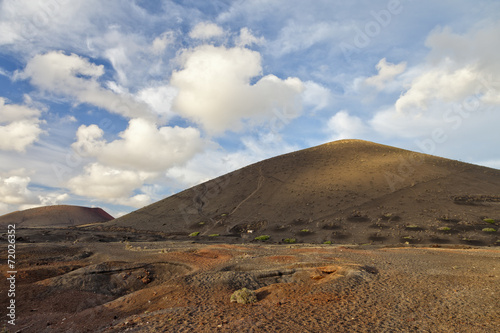 Volcanic landscape and lava desert of Lanzarote island, Spain