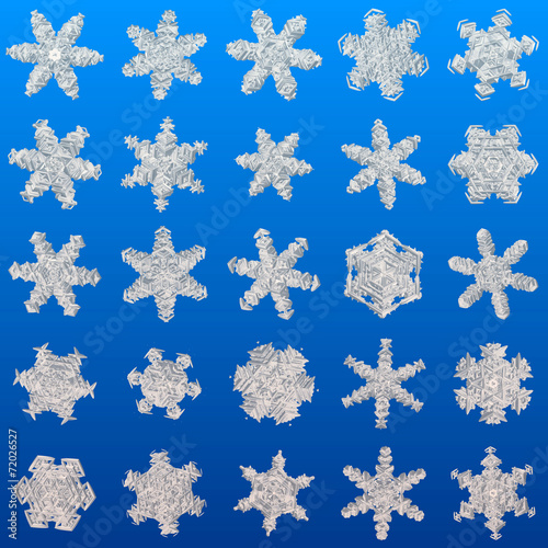 Snowflakes set generated texture