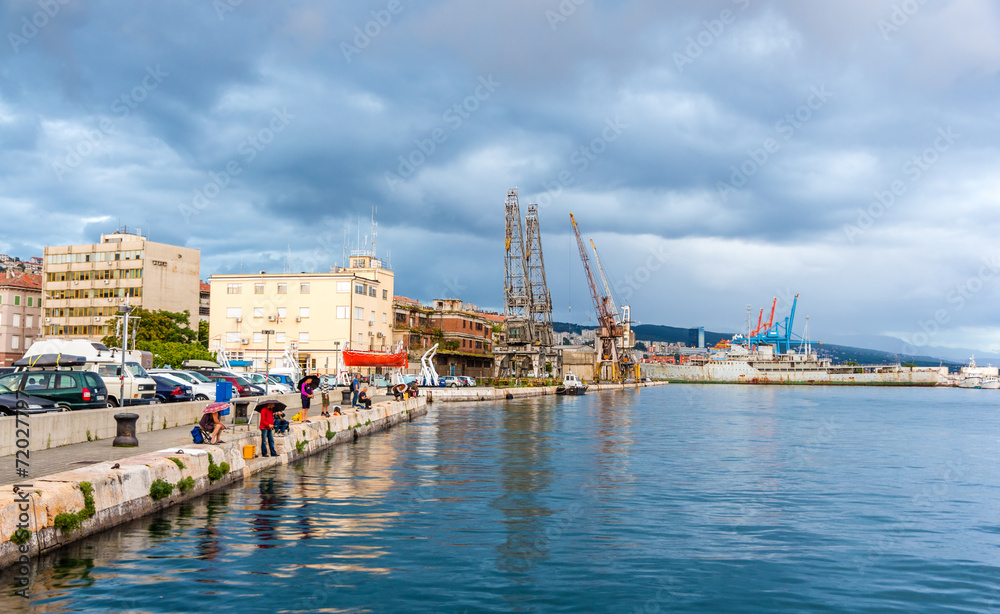 View of Rijeka port in Croatia