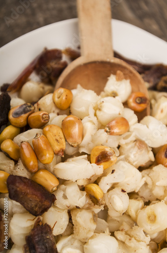 hominy and toasted corn nuts traditional ecuadorian food