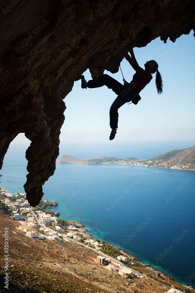 Rock Climbing Silhouette Girl